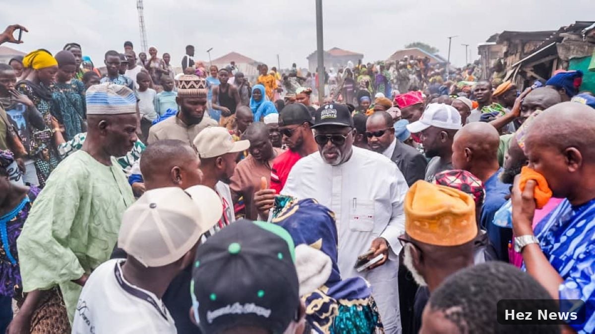 Odidiomo Assesses Damage at Ibadan's Oranyan Market Fire