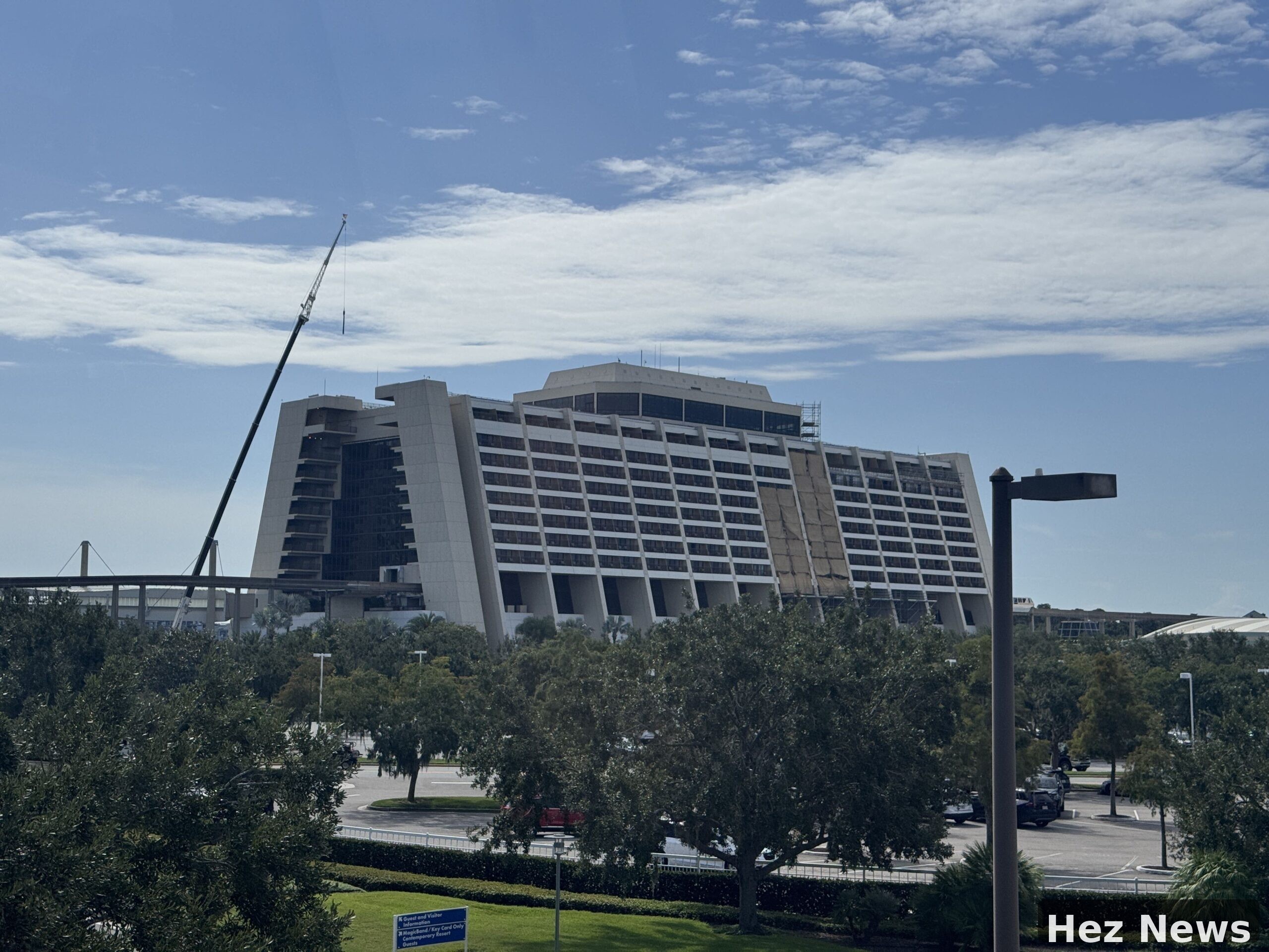 Crane Arrives for Disney's Contemporary Resort Upgrade