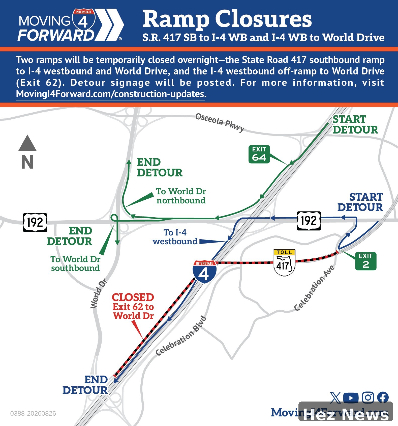 Road Access Changes Due to I-4 Construction This Week