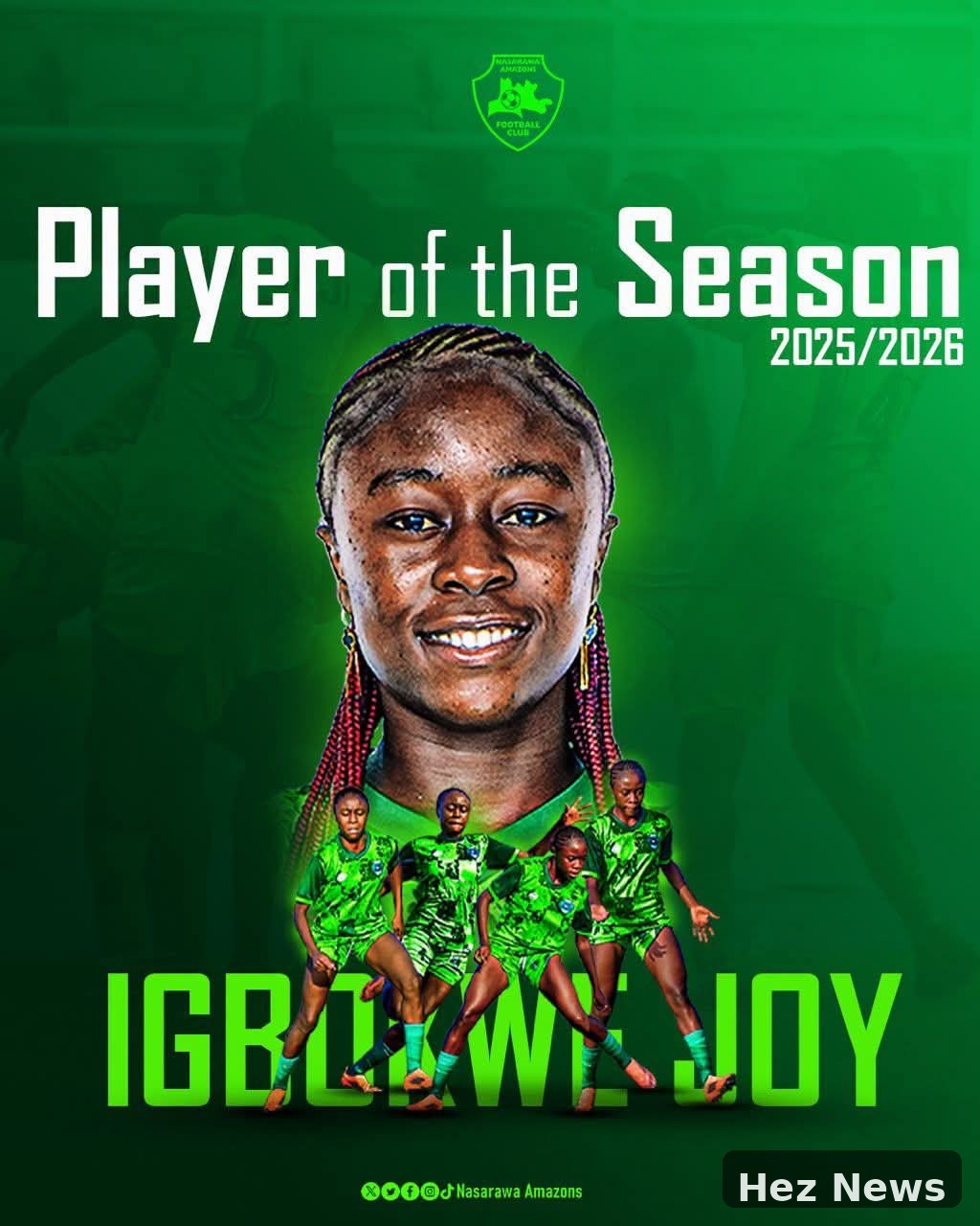 Joy Igbokwe Named Player of the Season for Nasarawa Amazons