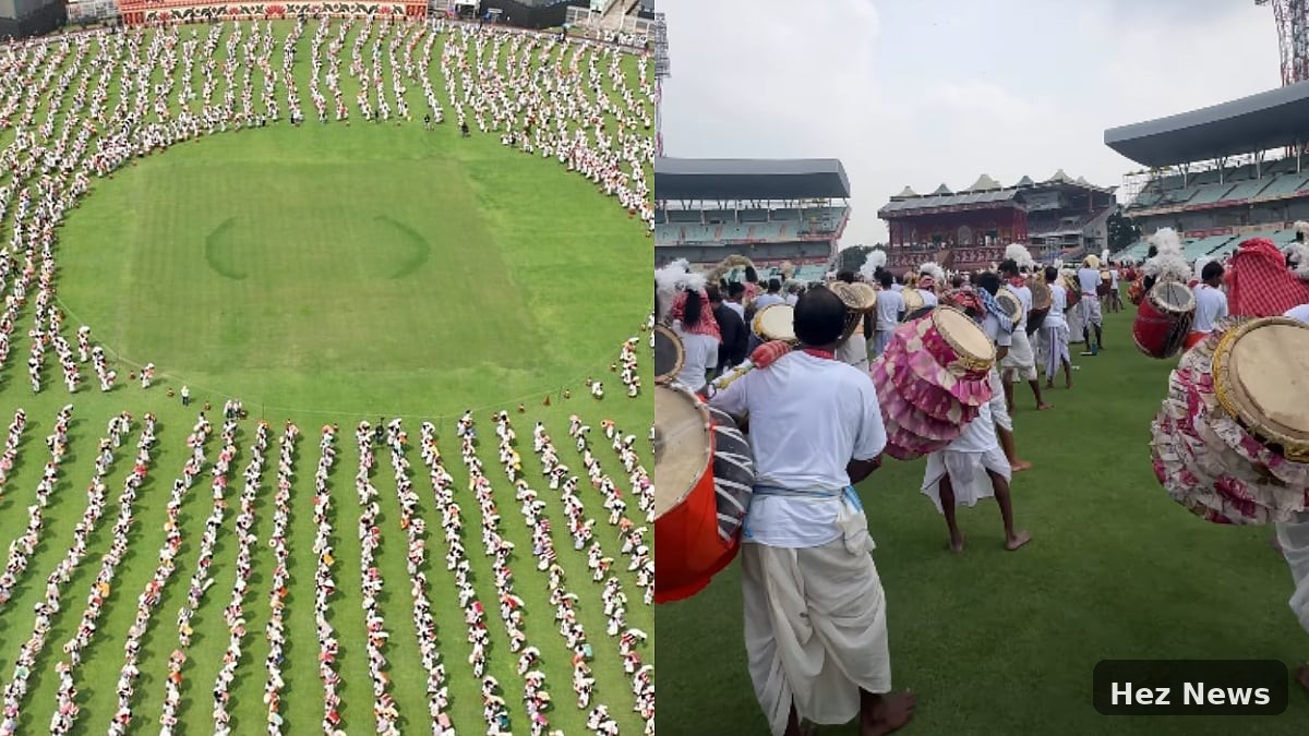 Kolkata's Eden Gardens Hosts Record Dhak Performance