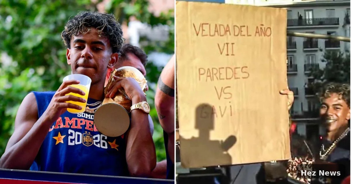 Lamine Yamal Mocks Paredes During World Cup Parade